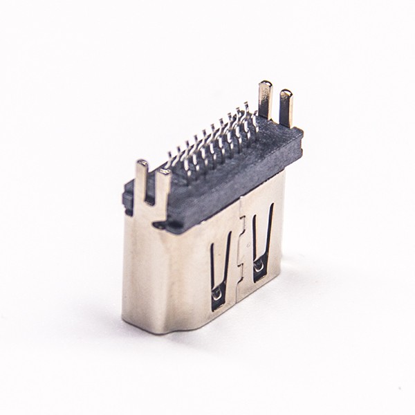 HDMI Female Connector Hole Through With 4 Legs PCB Type