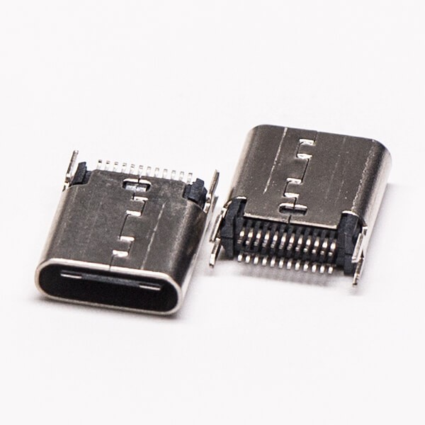 10pcs Type C Edge Mount Through Hole Connector Female 24 Pin