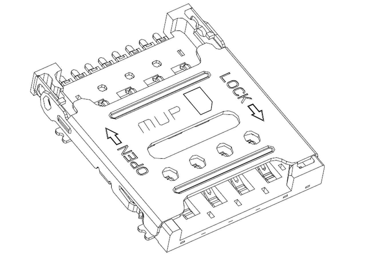Micro SIM Card Connector MUP-C791 8P (Hinge Type)