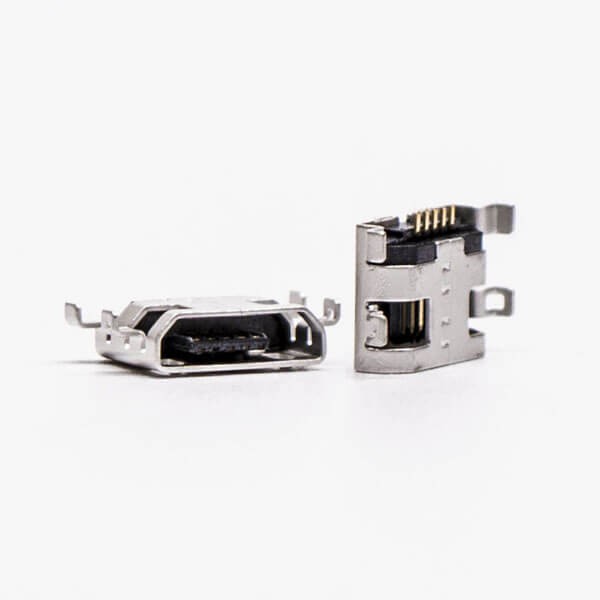 Micro USB Jack 5 Pin Type B Straight Offset Type SMT for Phone 9.65MM