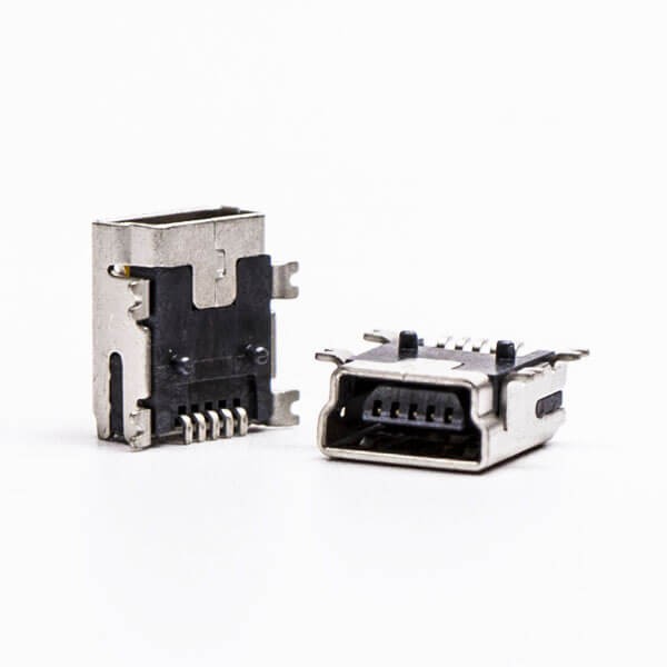 Mini USB Female Panel Mount 90 Degree SMT Type B Connector