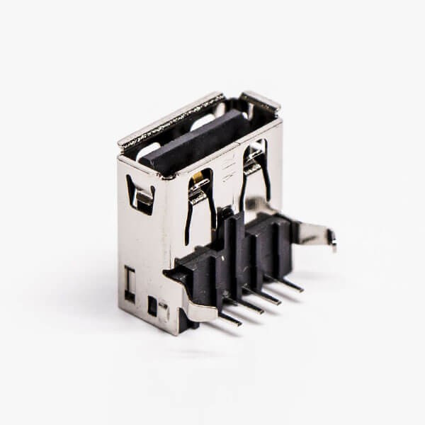 USB 2.0 Right Angled Female Type A Black DIP for PCB Mount