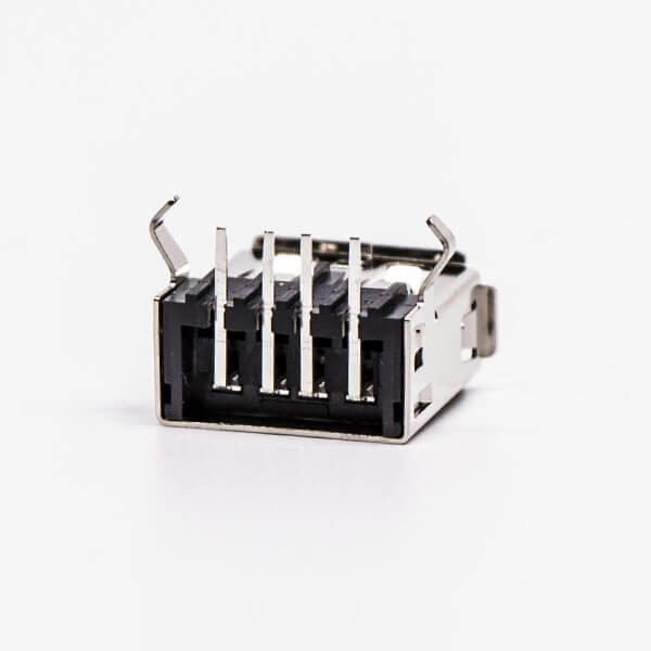 USB 2.0 Right Angled Female Type A Black DIP for PCB Mount