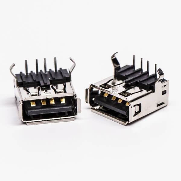 USB 2.0 Right Angled Female Type A Black DIP for PCB Mount