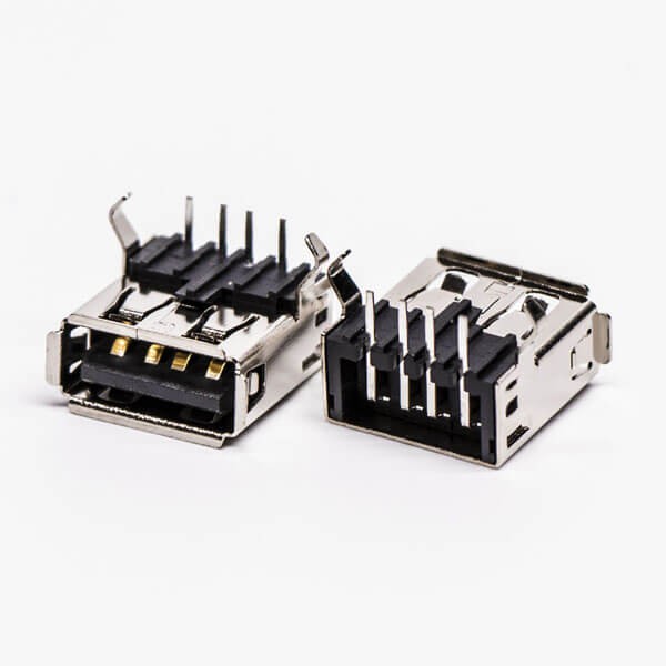 USB 2.0 Right Angled Female Type A Black DIP for PCB Mount