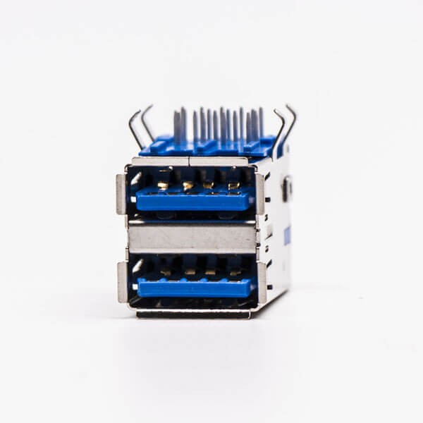 USB 3.0 Dual Port Type A Female Right Angled Through Hole