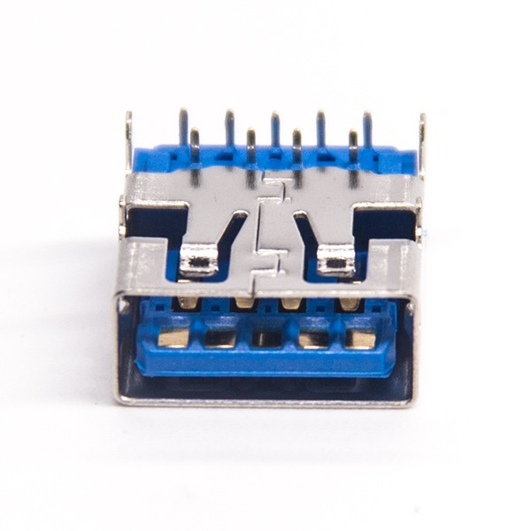 USB 3.0AF Short Type 90 Degree PA9T Blue Rubber Core 13.7mm