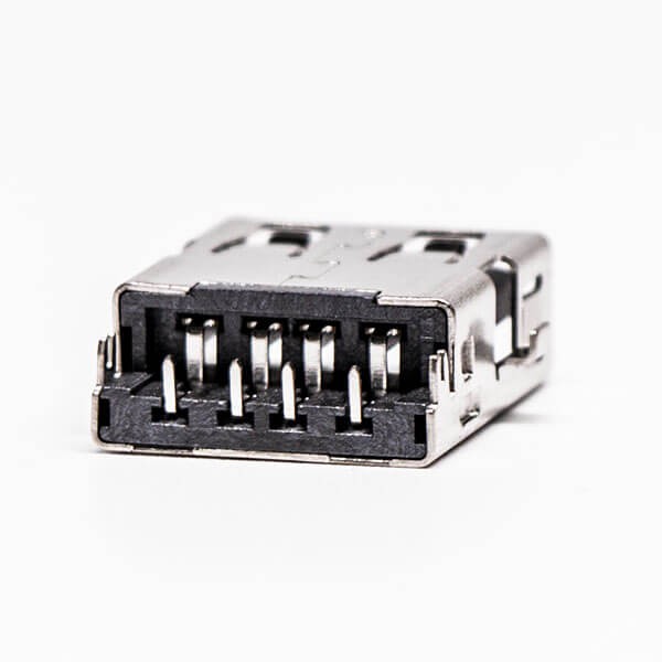 USB Through Hole Mount Female 2.0 Type A 90° Reverse for PCB