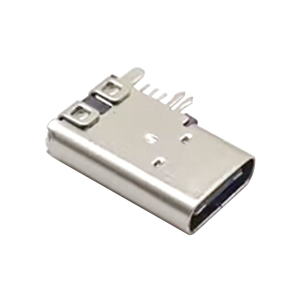 USB Type C Female 90 Degree Flag Type Through Hole