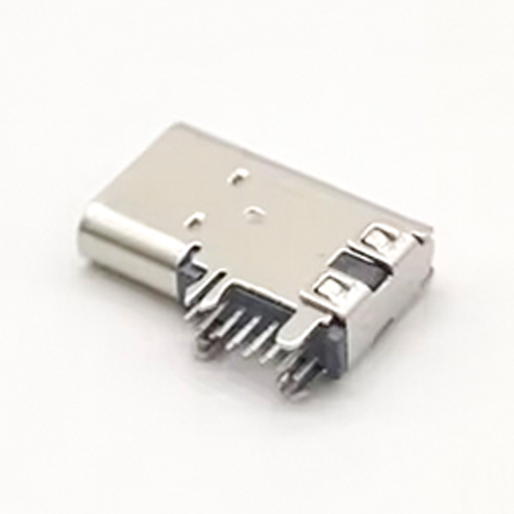 USB Type C Female 90 Degree Flag Type Through Hole
