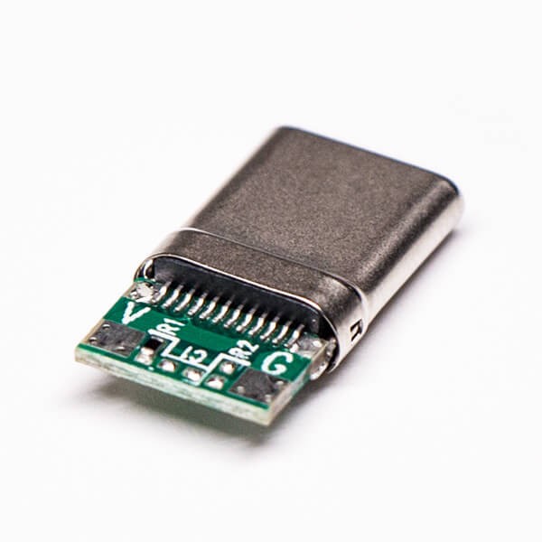 USB Type C Male 180 Degree Straight PCB Mount Connector