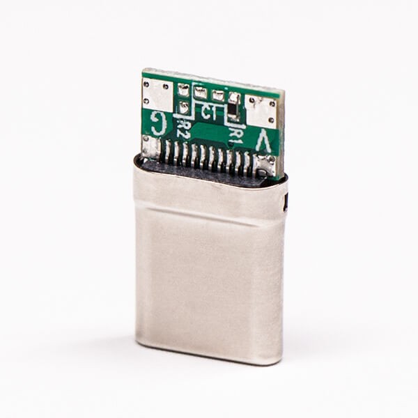 USB Type C Male 180 Degree Straight PCB Mount Connector