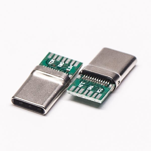 USB Type C Male Connector Straight 180 Degree