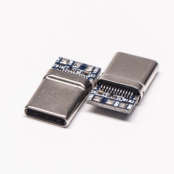 USB Type C Port Straight Male Connector PCB Mount