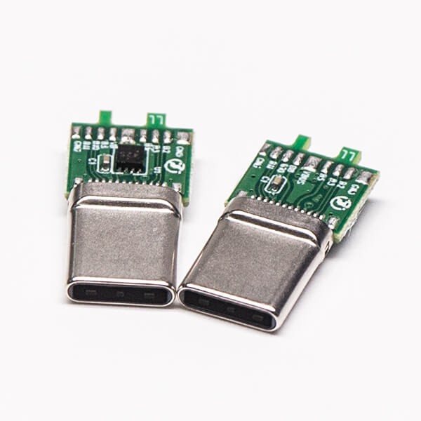 USB Type C Straight 180 Degree Plug 24 Pin Solder Type