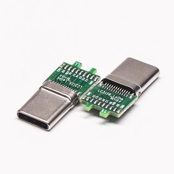 USB Type C Straight 180 Degree Plug 24 Pin Solder Type