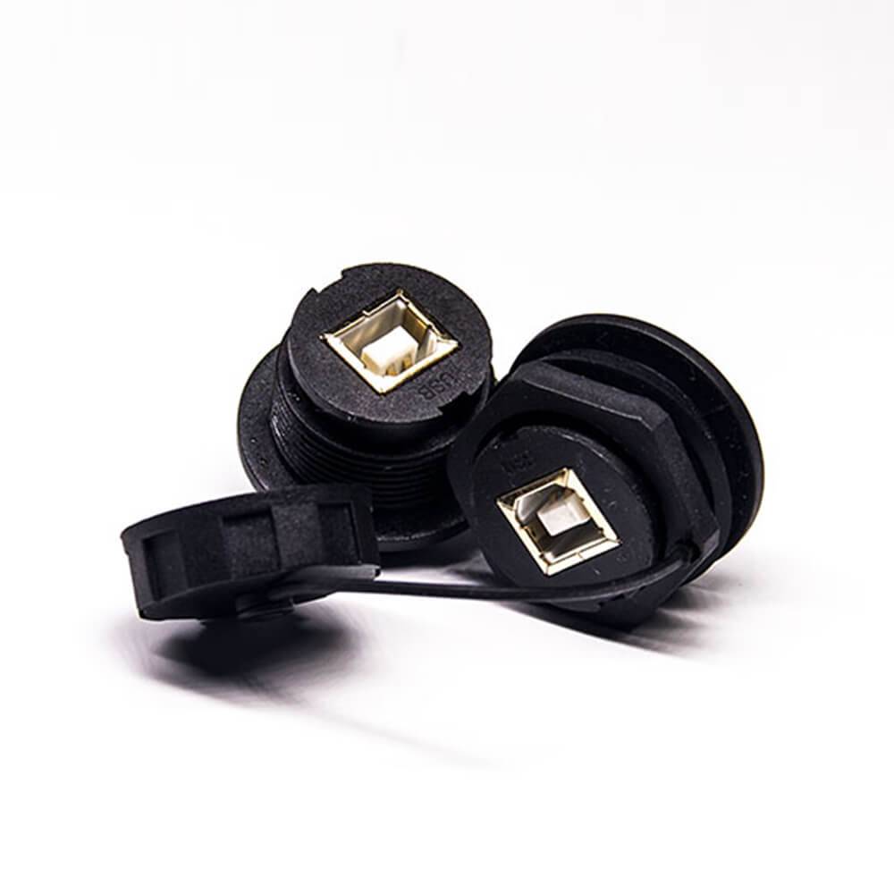 IP67 Waterproof USB Connector USB2.0 Type B Female Panel Lock Connectors