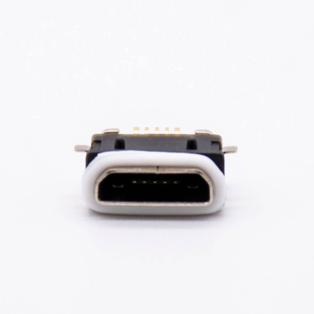 IPx8 MICRO USB Connector 5Pin Female SMT B Type With Waterproof Ring