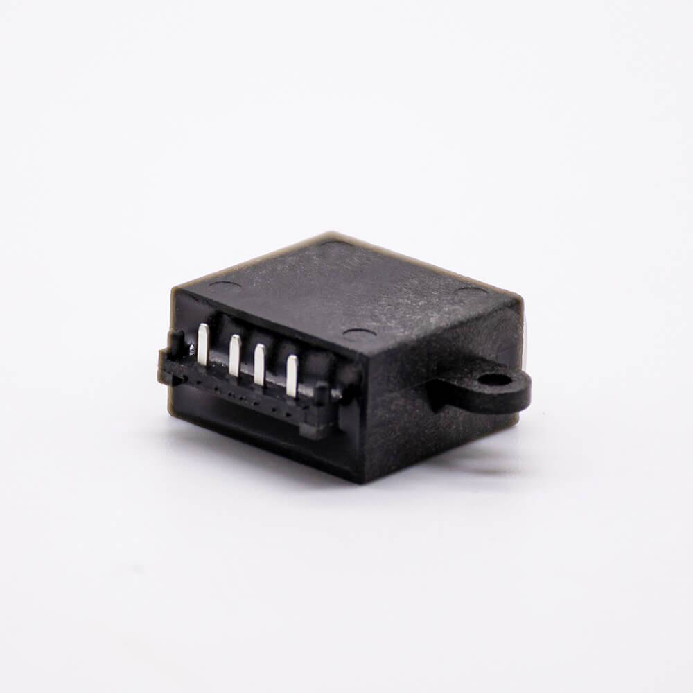 USB Waterproof Connector A Female Socket IPX8 4Pin USB2.0 A Offset Type 90 Degrees
