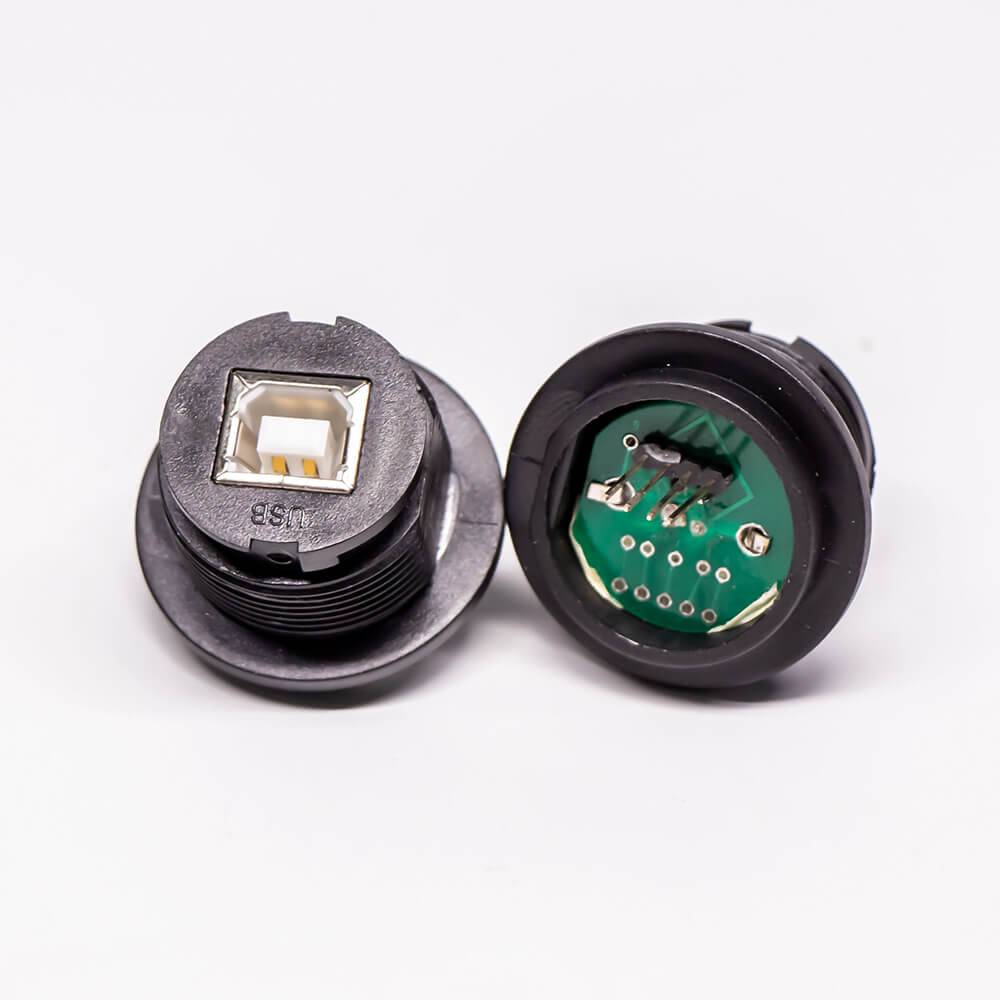 USB2.0 Type B IP67 Female Connectors Straight PCB Mount Connector