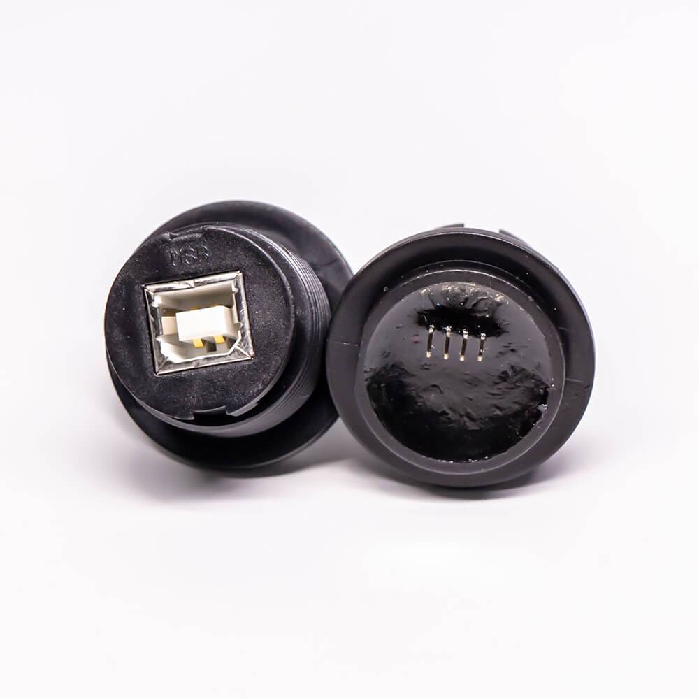 USB2.0 Type B IP67 Female Connectors Straight PCB Mount Connector