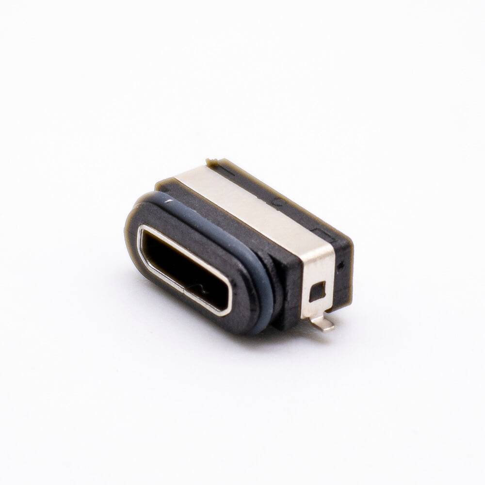 Waterproof MICRO USB Socket Female Connector B Type IP68 SMT full stickers 5Pin With Rating 3A