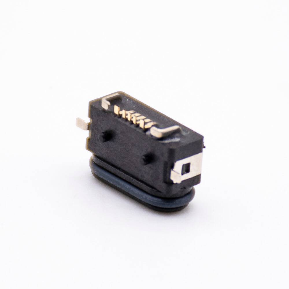 Waterproof MICRO USB Socket Female Connector B Type IP68 SMT full stickers 5Pin With Rating 3A