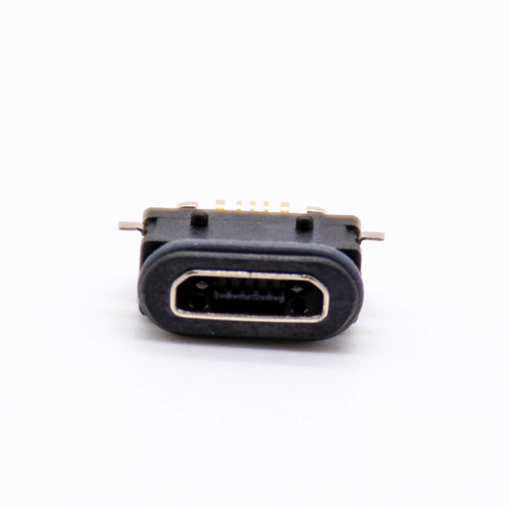 Waterproof MICRO USB Socket Female Connector B Type IP68 SMT full stickers 5Pin With Rating 3A