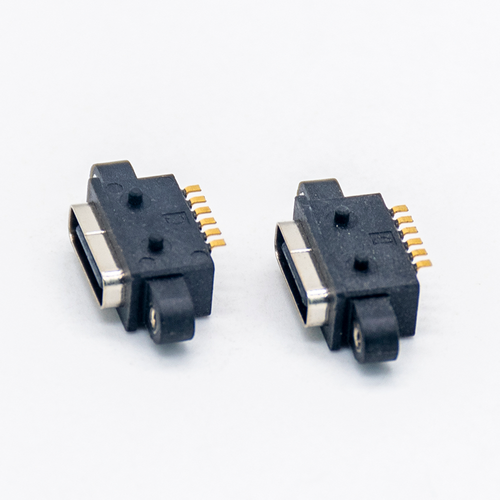 Waterproof Type C Connector Female Socket 6P SMT With Waterproof Ring