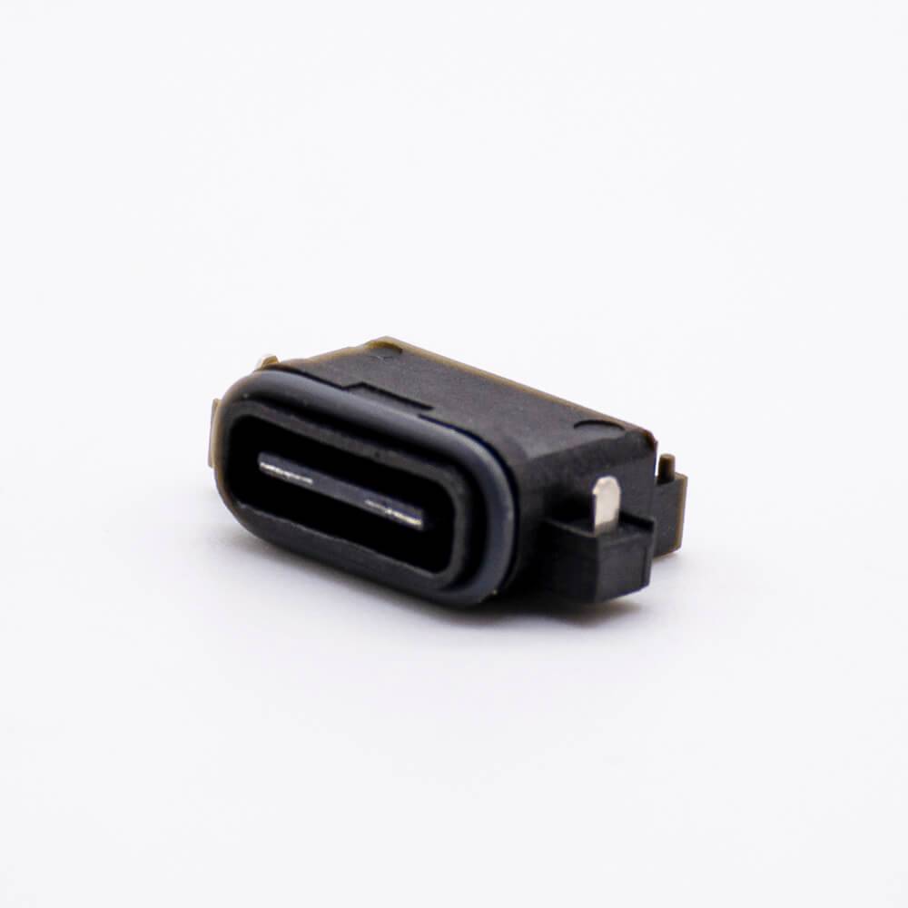 Waterproof Type C USB Socket Connector IPX8 Offset Type Female 16-Pin