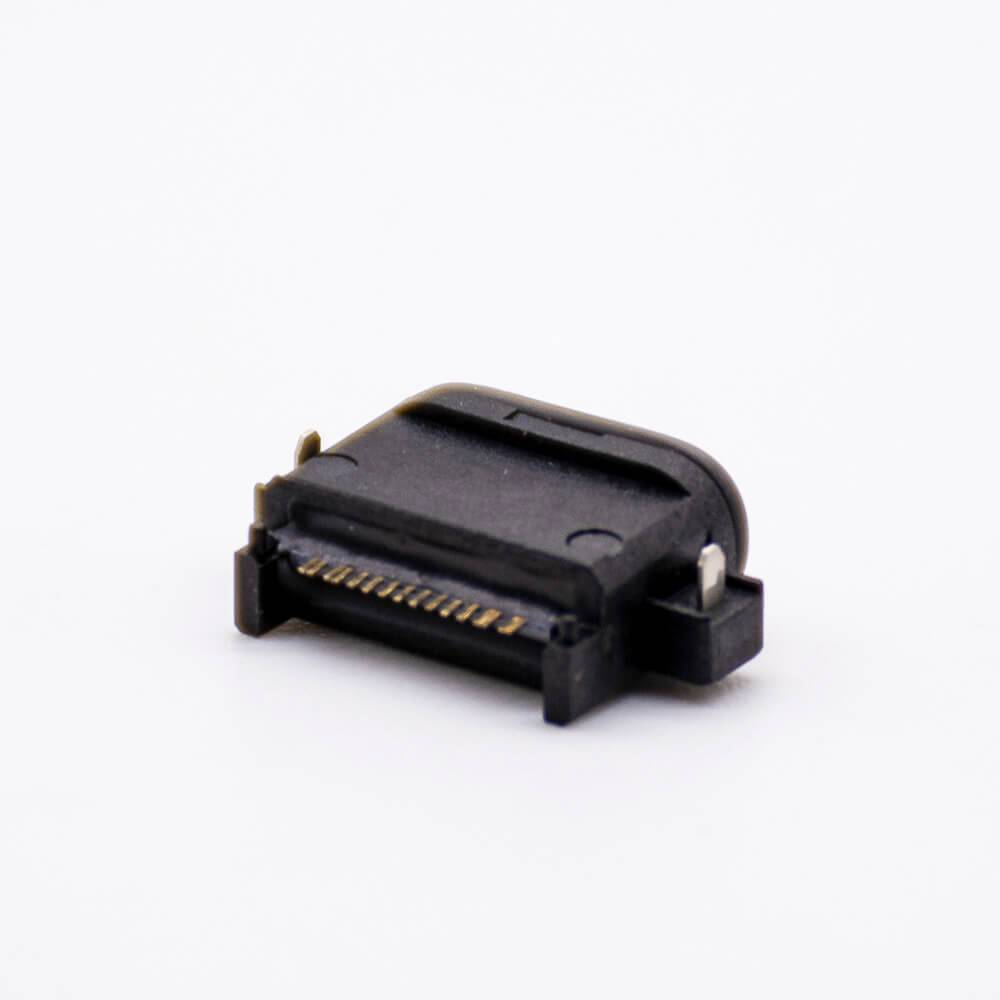 Waterproof Type C USB Socket Connector IPX8 Offset Type Female 16-Pin
