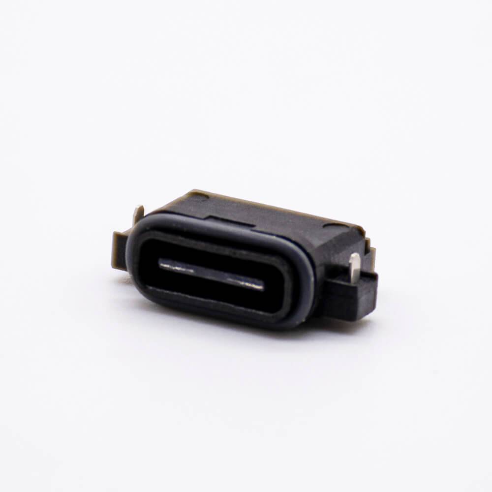 Waterproof Type C USB Socket Connector IPX8 Offset Type Female 16-Pin