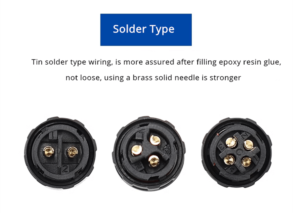 M16 Waterproof Cable Connector IP68 2 Pin Male Female Plug Welding Electrical Wire Connector