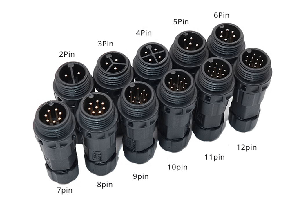 M16 Waterproof Cable Connector IP68 2 Pin Male Female Plug Welding Electrical Wire Connector