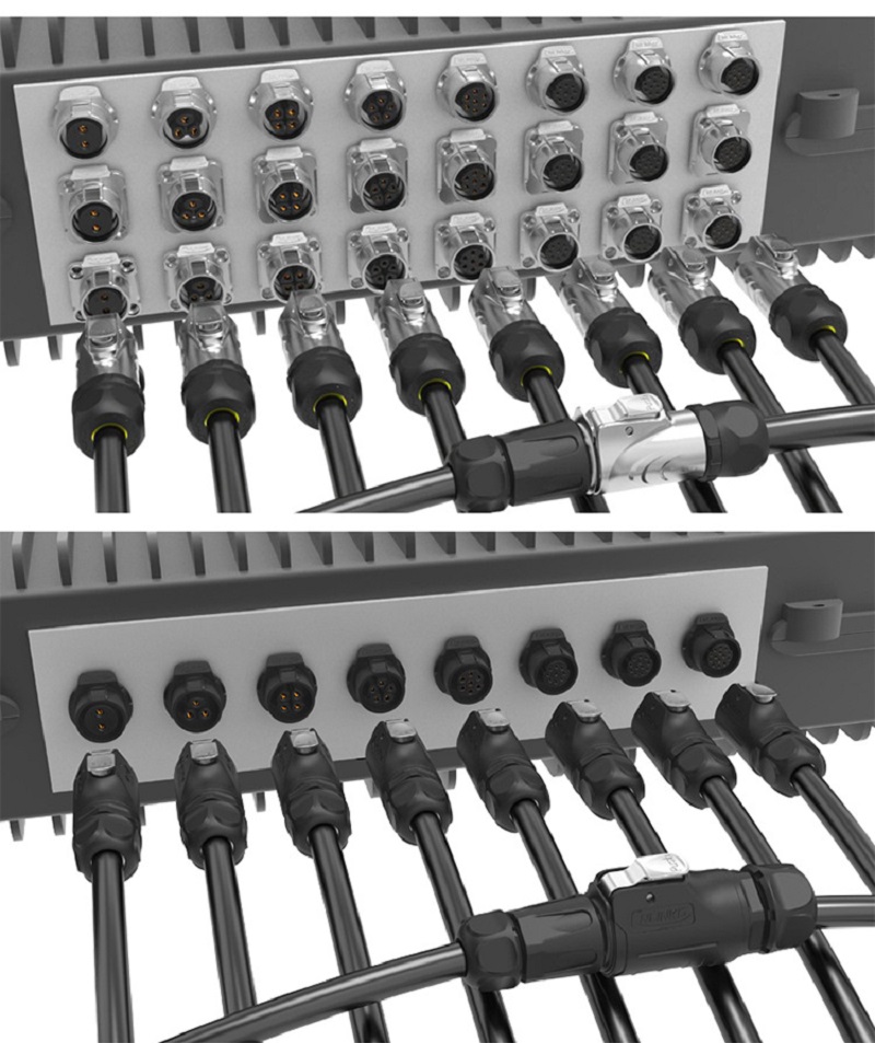 5 Pin Waterproof Aviation Socket Panel Type Circular Connector LP20 Series