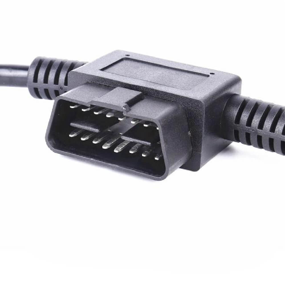 OBD2 16 Pin Male to Dual 16 Pin Female T Type Passthrough Cable 0.1M